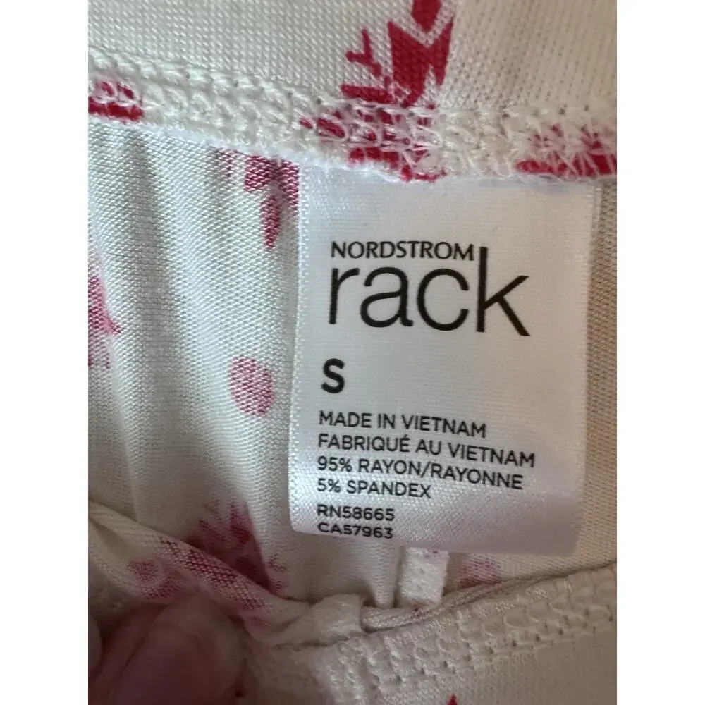 Nordstrom Ivory Stamped Snowflake 2 Piece Pajama Set Sz S NWT